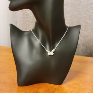 Butterfly Pendant Necklace, Silver Color